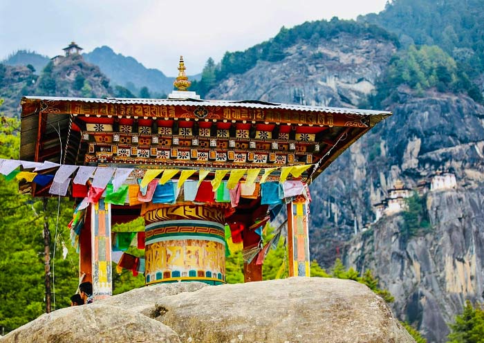 Prayer Wheel and Tiger's Nest, Bhutan Prayer Wheel and Tiger's Nest, Bhutan