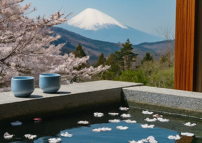 Moun Fuji Onsen Inn AI Art