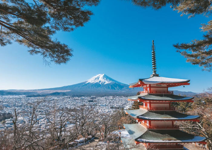 Arakurayama Sengen Park in Winter