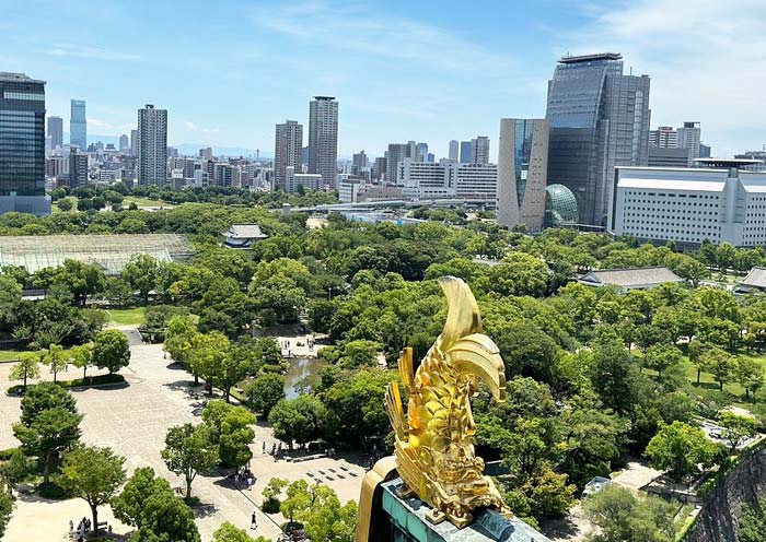 Overlooking the Park from Osaka Castle Tower