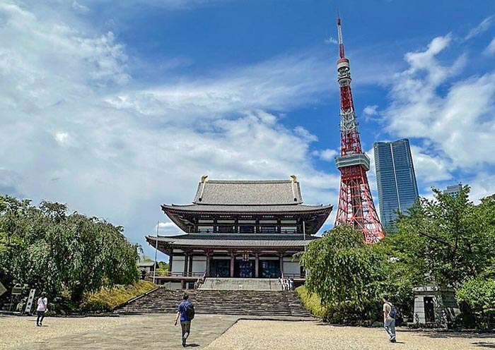 Tokyo Tower view with temple