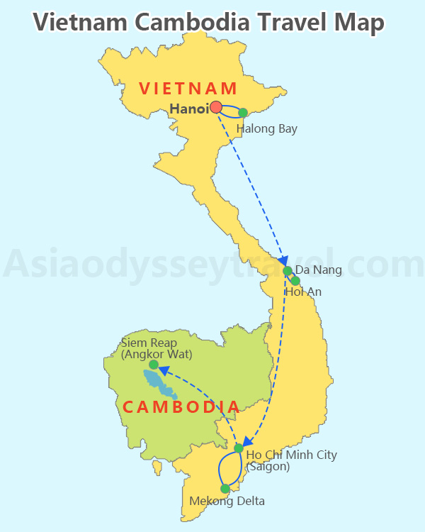 Vietnam Cambodia Map