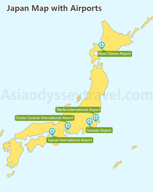 Japan Map with Airports