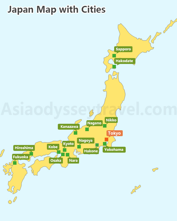 Japan Map with Cities