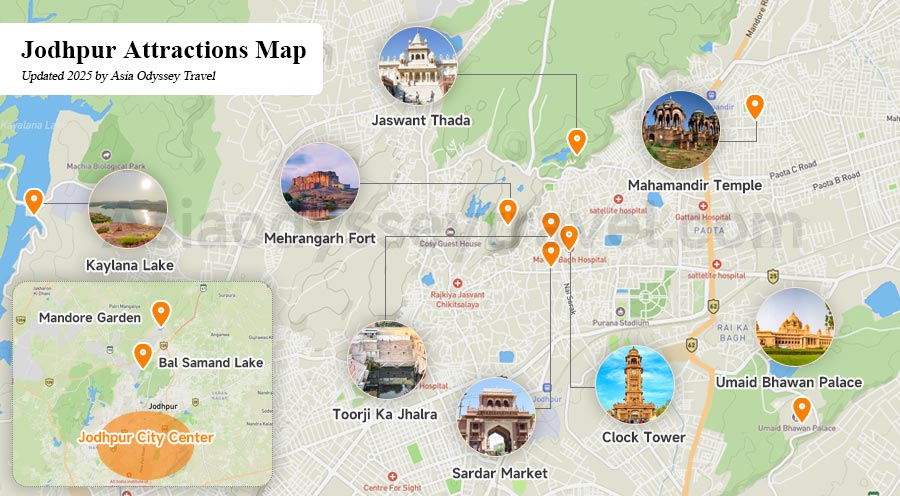 Jodhpur Attractions Map