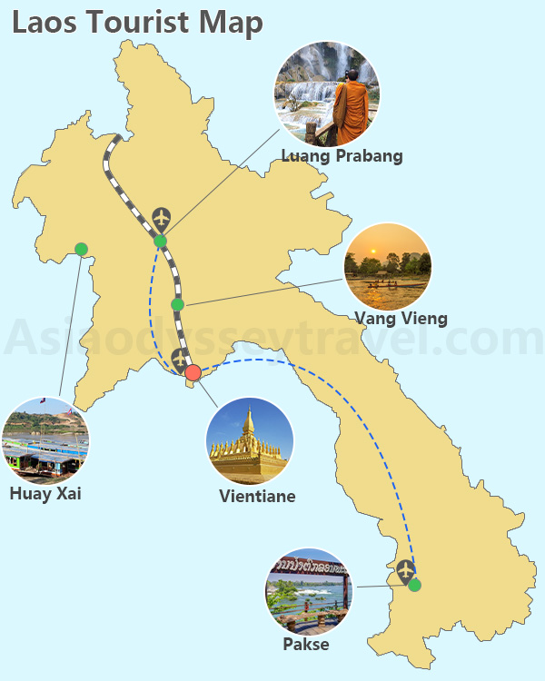 Laos Tourist Map
