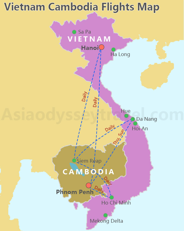 Vietnam Cambodia Map