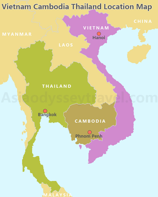 Thailand Vietnam Cambodia Map