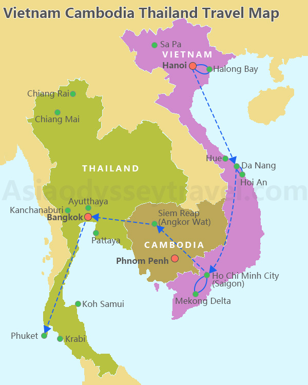 Thailand Vietnam Cambodia Map