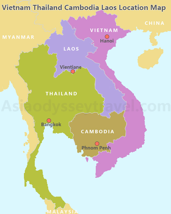 Thailand Laos Vietnam Cambodia Map