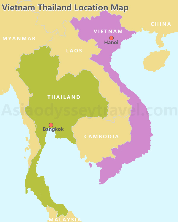 Vietnam Thailand Map