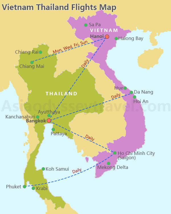 Map of Vietnam and Thailand | Vietnam Thailand Travel Map