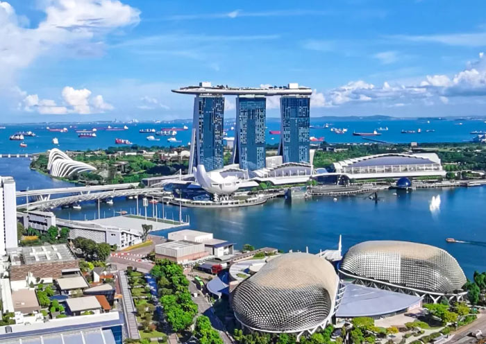 Bird-eye View of Marina Bay Sands