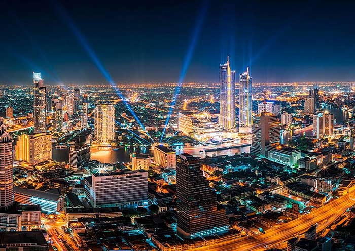 Night View of Bangkok City