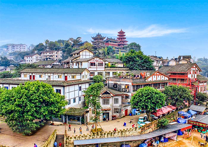 Ciqikou Ancient Town Panoramic View