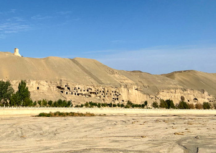 View Mogao Caves from afar