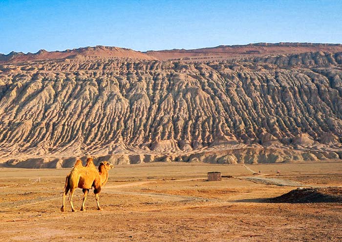 The Flaming Mountain with its stunning red sandstone cliffs