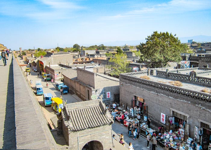 View Pingyao Ancient City from City Wall