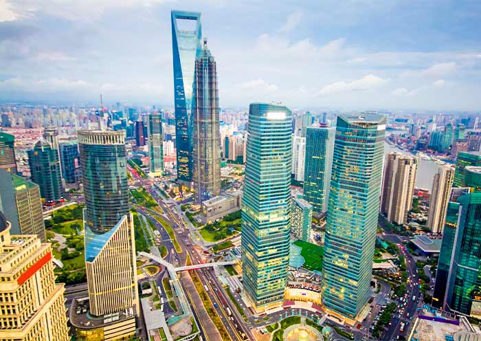 The iconic skyscrapers in Lujiazui