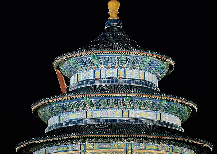 The stunning night view of the Temple of Heaven in Beijing