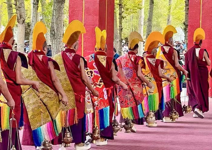 Monks at Shoton Festival Monks at Shoton Festival