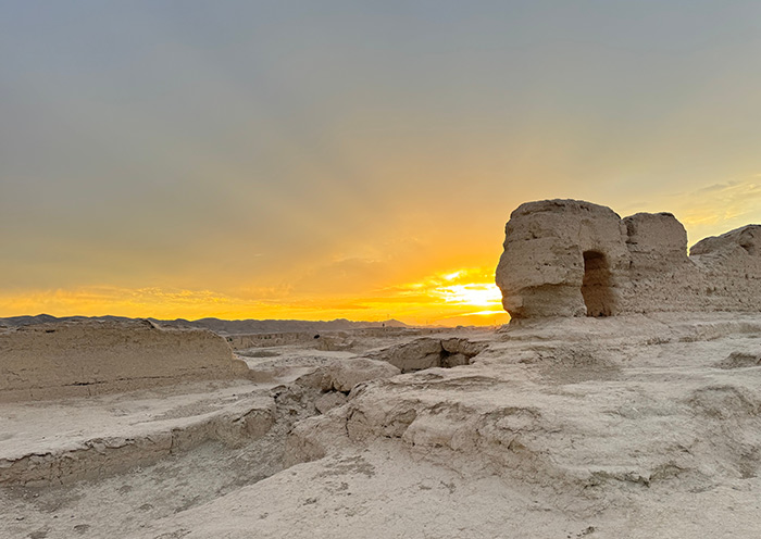 Sunset of Jiaohe Ancient City