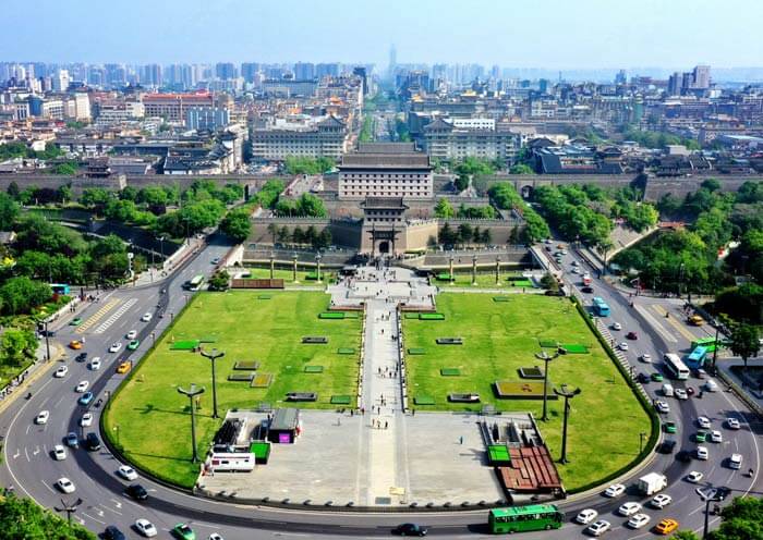 Bird View of Xian City Wall