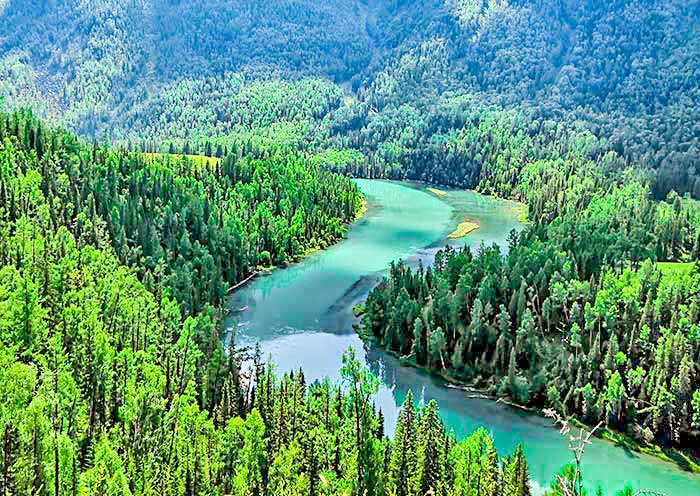 Summer Moon Bay of Kanas Lake, Xinjiang