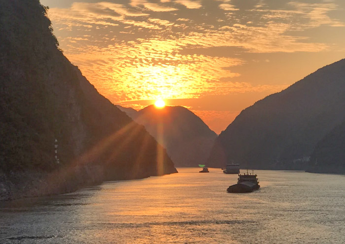 Sunset on Yangtze River Cruise