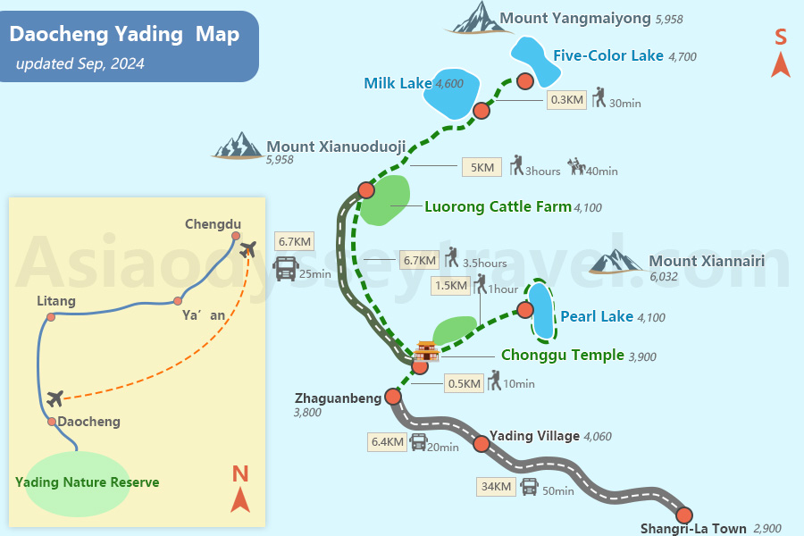 Daocheng Yading Map