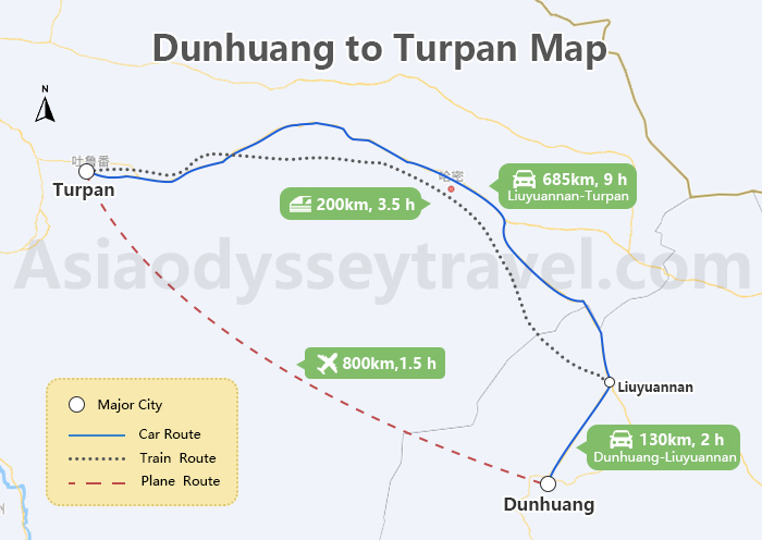 Map of Dunhuang: Dunhuang Silk Road Map in China