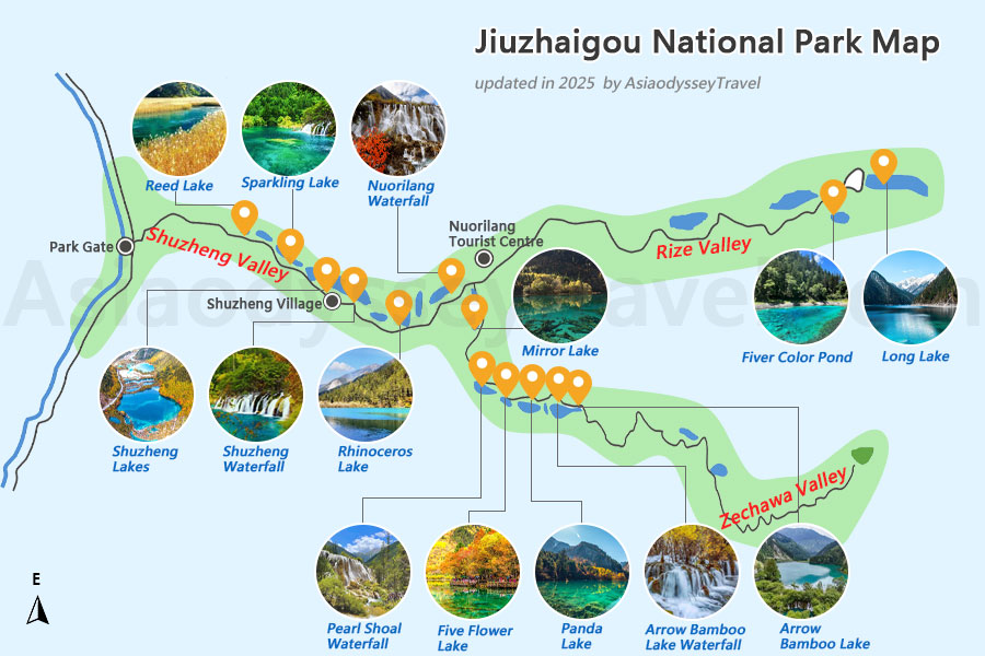 Jiuzhaigou Valley Map