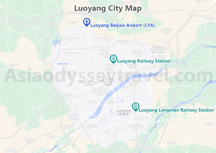 Luoyang Tourist Map: Luoyang Map with Tourist Attractions