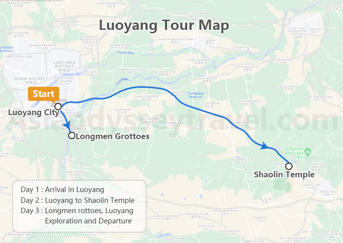 Luoyang Tourist Map: Luoyang Map with Tourist Attractions