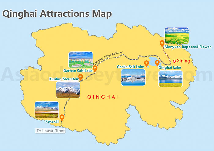 Qinghai Attractions Map