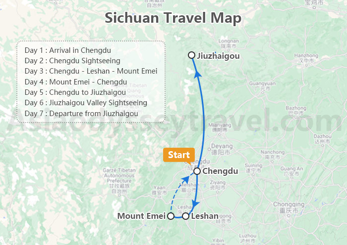 Sichuan Maps: Tourist Map of Sichuan China (2025)