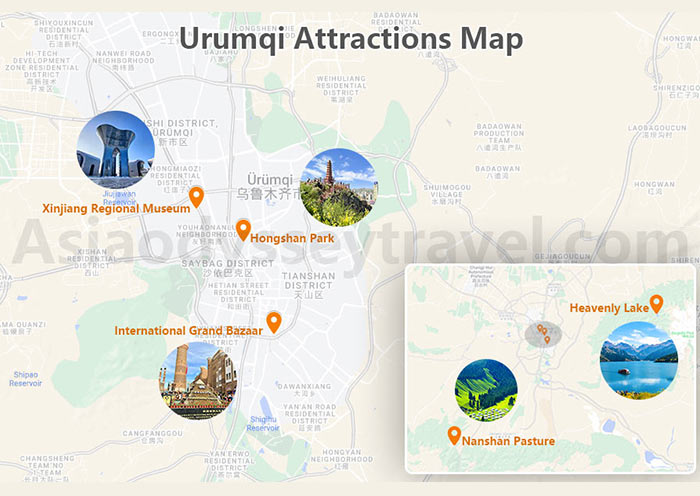 Urumqi Tourist Map