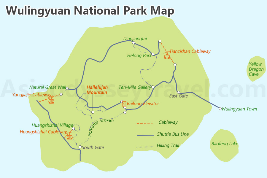 Wullingyuan National Park Map