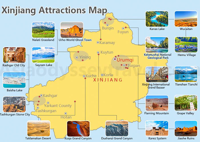 Xinjiang Tourist Map