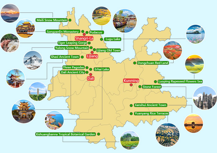 Yunnan Tourist/Attraction map