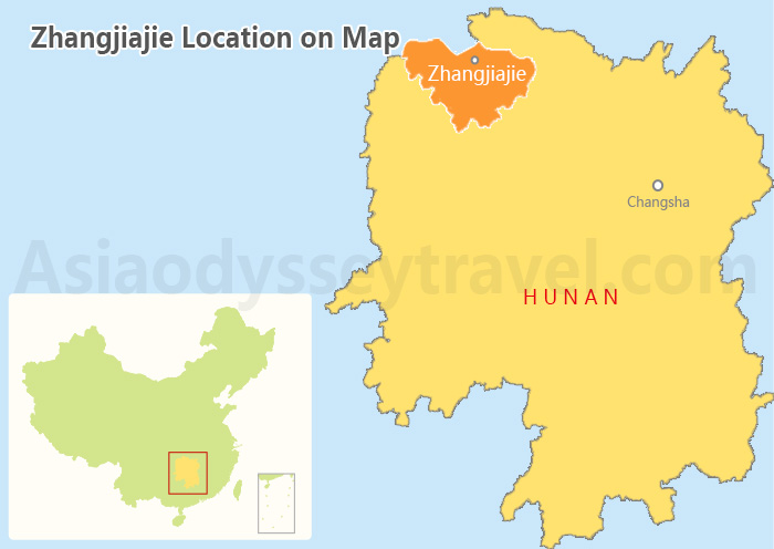 Zhangjiajie Location Map