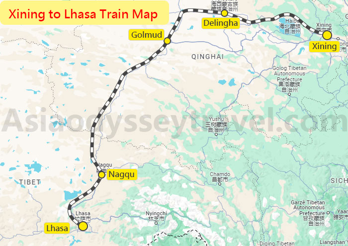 Xining to Lhasa Train: Map, Price, Altitude & 2024 Schedule