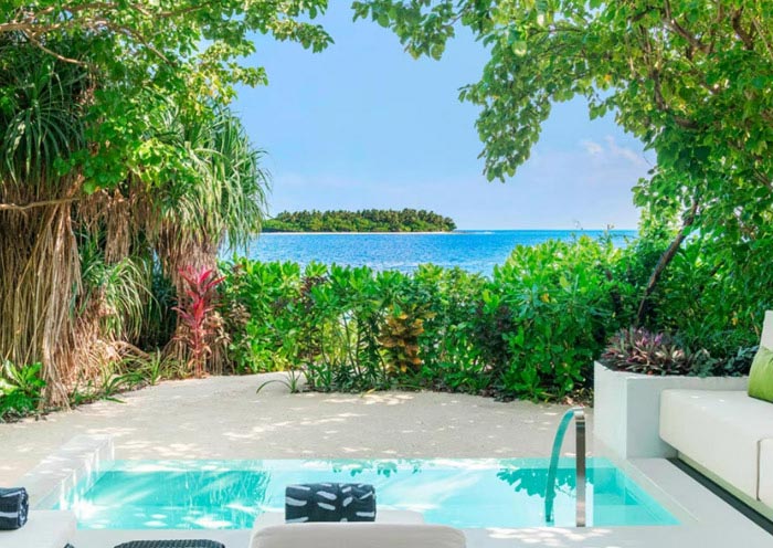 The Westin Maldives Miriandhoo Resort Deluxe Beach Villa pool
